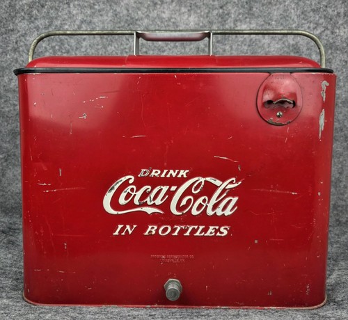 Vtg coca cola 1950s red - red, metal
